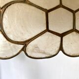 Abat jour, mother-of-pearl and brass suspension