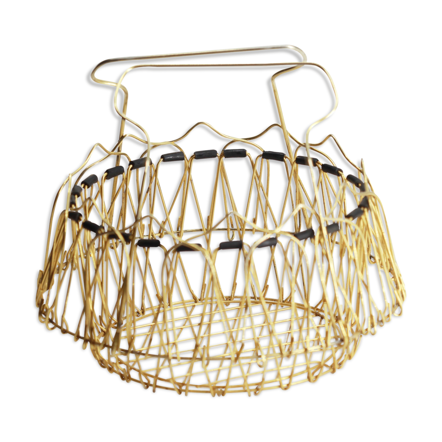 Vintage gold metal basket
