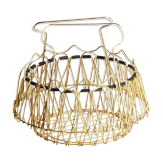 Vintage gold metal basket