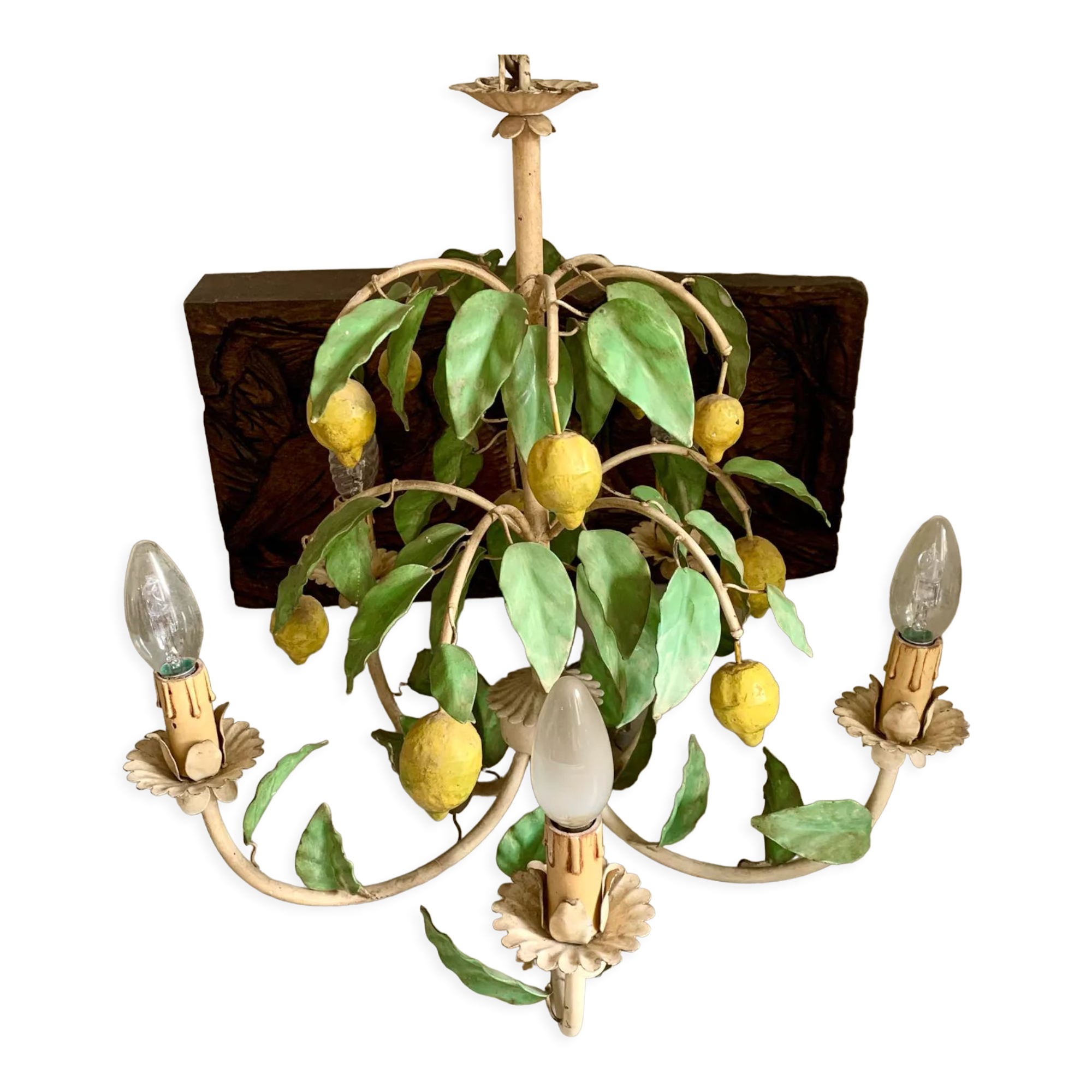 Painted metal chandelier