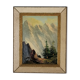 Oil on canvas painting view of the mountain