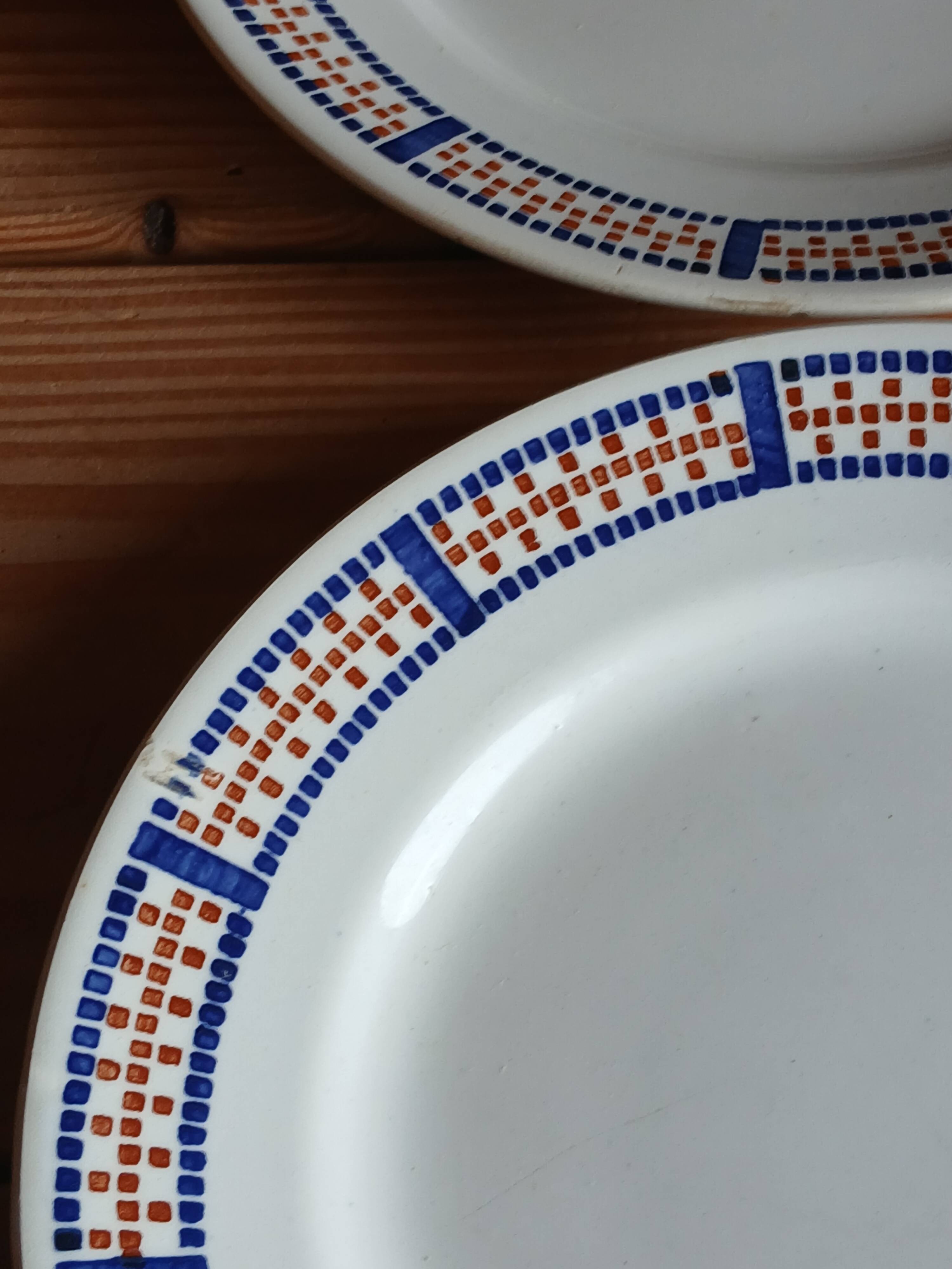 Six antique dinner plates
