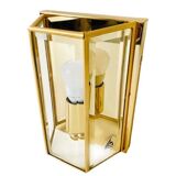 Vintage Hollywood Regency Wall Lamp in Solved Glass and Gold