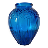 Grand vase art déco bleu cobalt