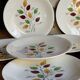 Seven vintage plates in fine earthenware from Gien service Gentilly