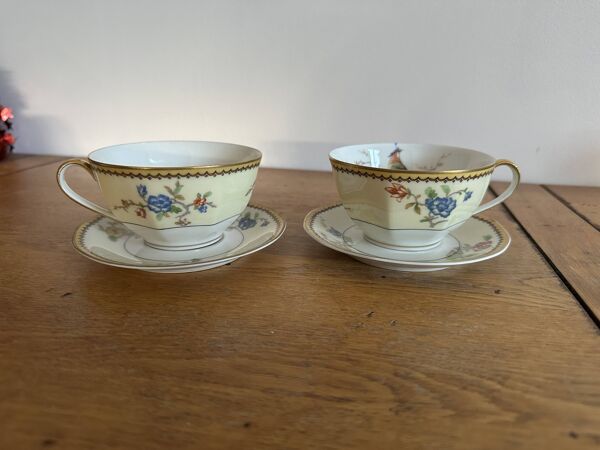 Service complet porcelaine Limoges Théodore Haviland - oiseaux & dorure