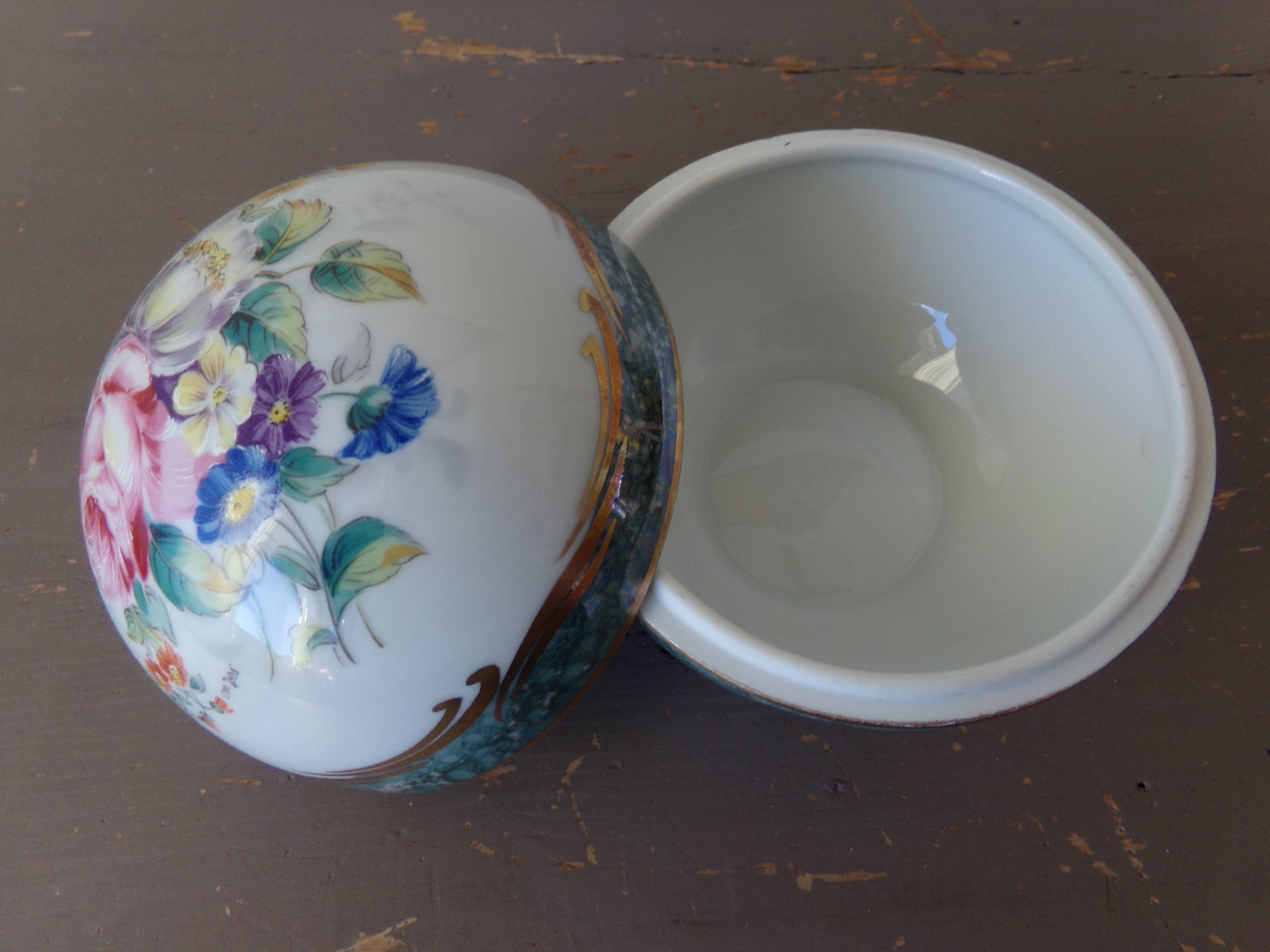Limoges porcelain box ball shape