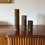 Mid-century set of 3 silver-plated vases, GiBi Italy 1970s