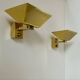 Pair of vintage wall lights, brass, Italy 1970