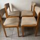 Set of 4 Scandinavian Baumann chairs in solid elm – 1970s