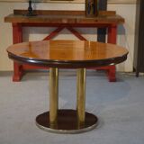 Designer table in elm burl veneer by Ramaioli Pesaro 1970s