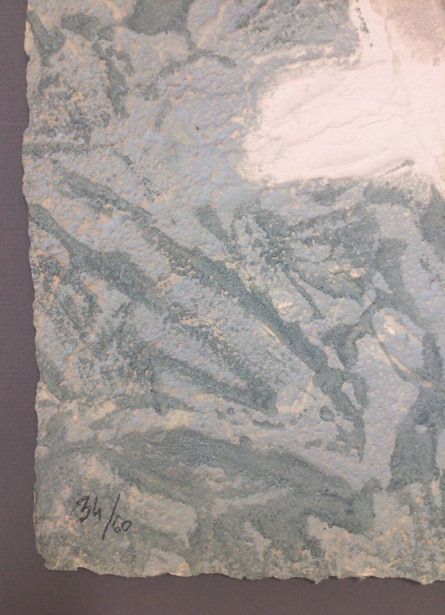A carborundum engraving, towards the peaks, 1992, by bernard alligand.