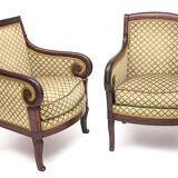 Duo of shepherdesses, Empire era. Silk velvet