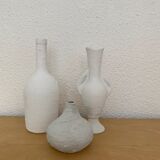 Lot de 3 vases vintage blancs