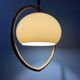 Space Age mushroom pendant light in bamboo Dijkstra Mid Century