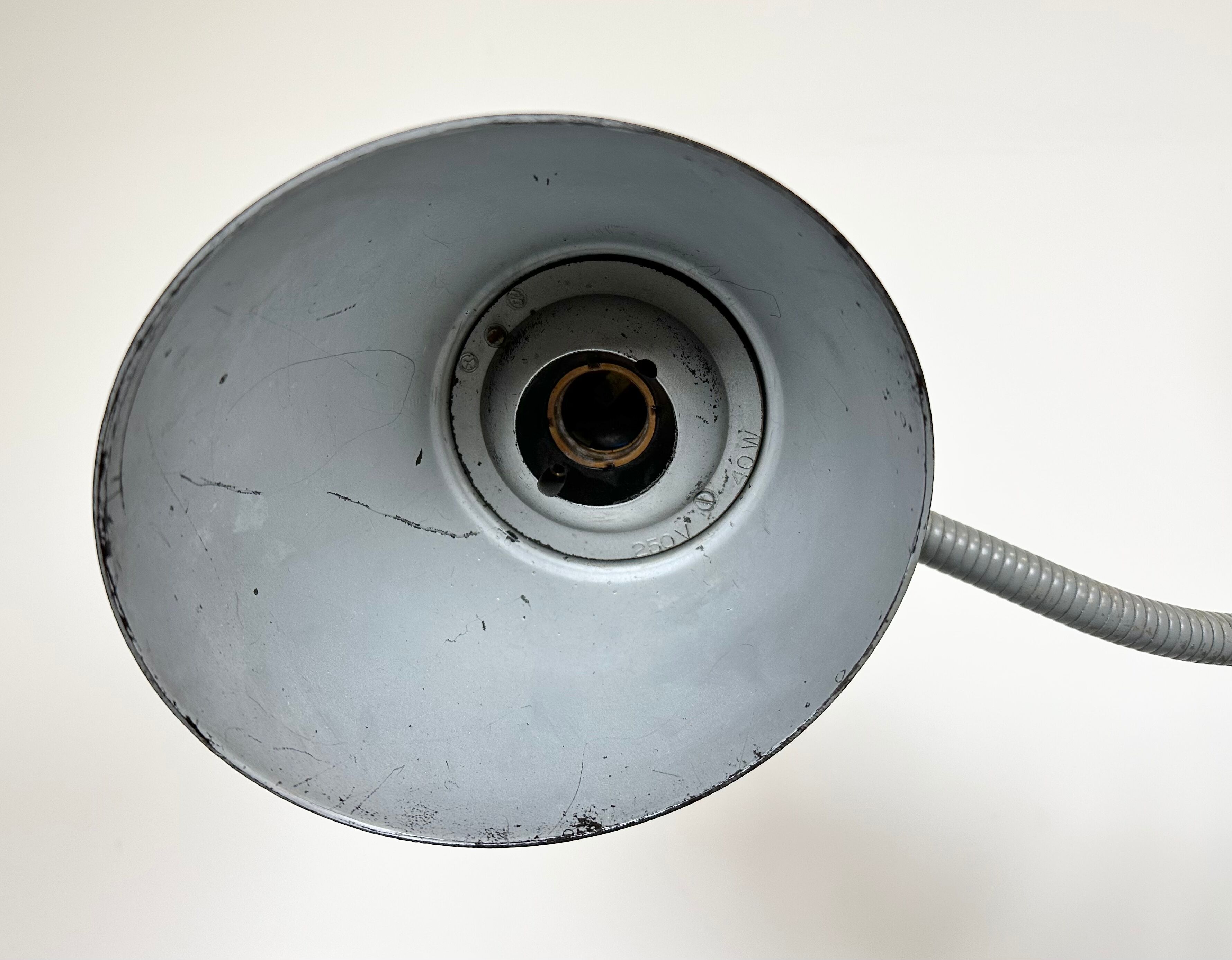 Grey Industrial Scissor Wall Lamp from Elektroinstala, 1960s