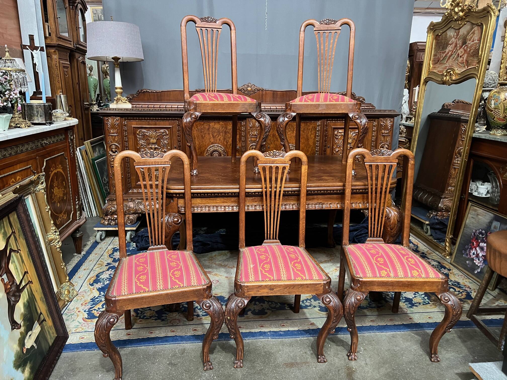 Ensemble - 5 chaises style Chippendale.