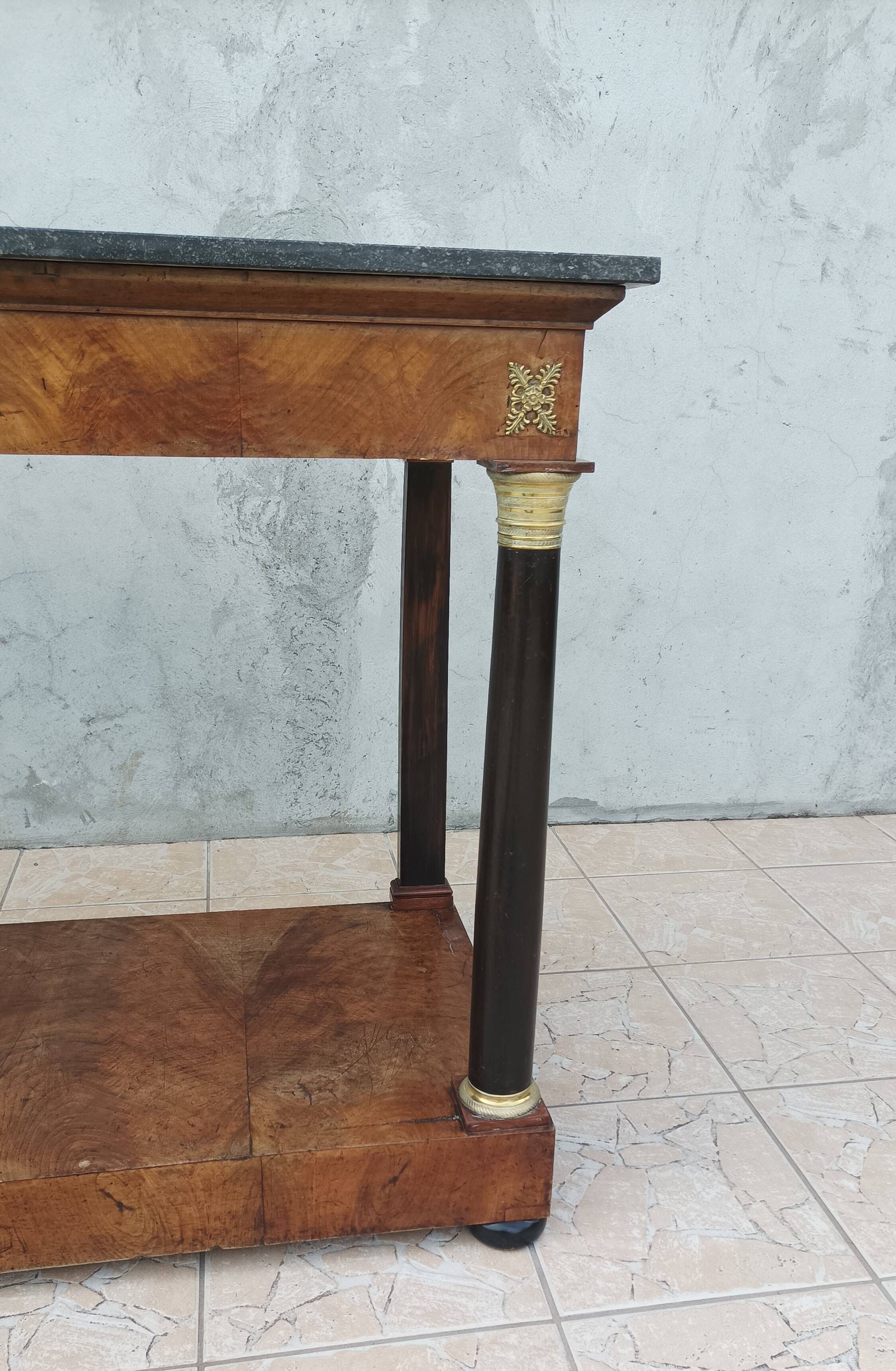 Large Empire period mahogany console table