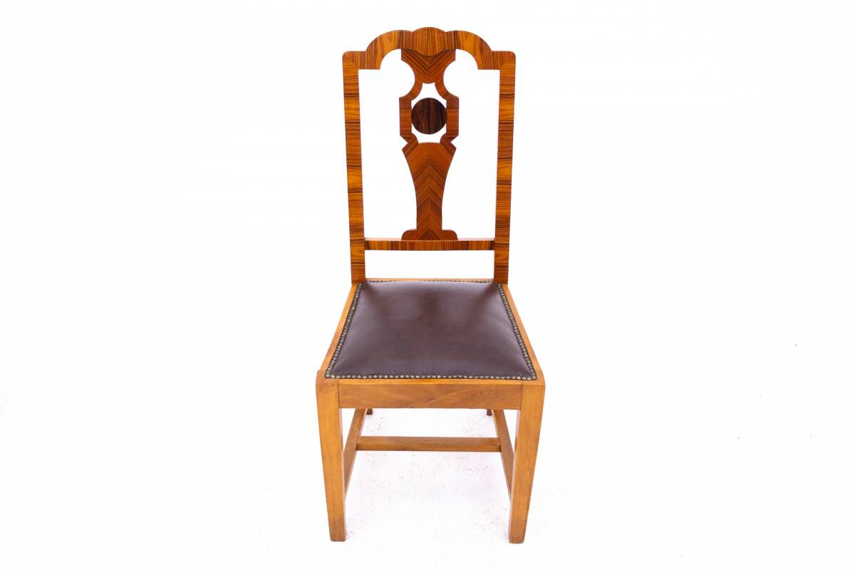 Un ensemble de chaises Art Déco, années 1940, Pologne.