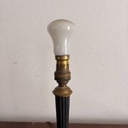 Antique Neo-Classical Column Candle Holder Brass Empire Lamp