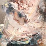 Large oil painting on canvas - Alberto Alberti (1894-1974) 1959 - female figure