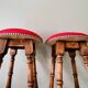 Pair of antique high stools in solid wood