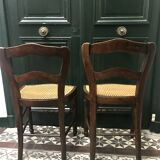 Paire de chaises cannées