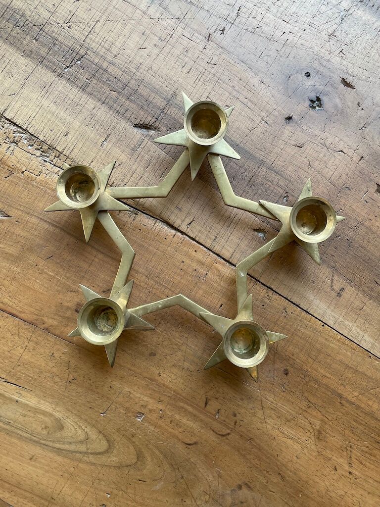 Brass star bougeoir