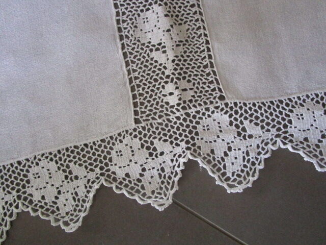 Antique embroidered centerpiece 90 cm x 64 cm