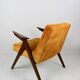 Fauteuil caméléon en or jaune attribué à jozef chierowski, 1970