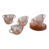 Rosaline tea or coffee service, Arcoroc France, 1970s/1980s