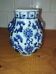Rare vase in blue and white porcelain – handles sculpted as rabbit heads.