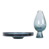 Set of two art glass vessels by Vicke Lindstrand for Kosta, Sweden, mid-century.