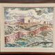 Original Swedish Oil on Canvas – "Landscape with Buildings" by Gösta Nordblad – Signed – Vintage and Framed