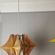 Large futuristic  wooden hanging lamp 1960s
