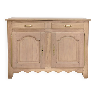 Buffet vintage, meuble en chêne clair, bahut de campagne bois massif