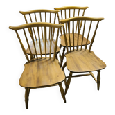 Série de 4 chaises ERCOL Orme et Hêtre 1960