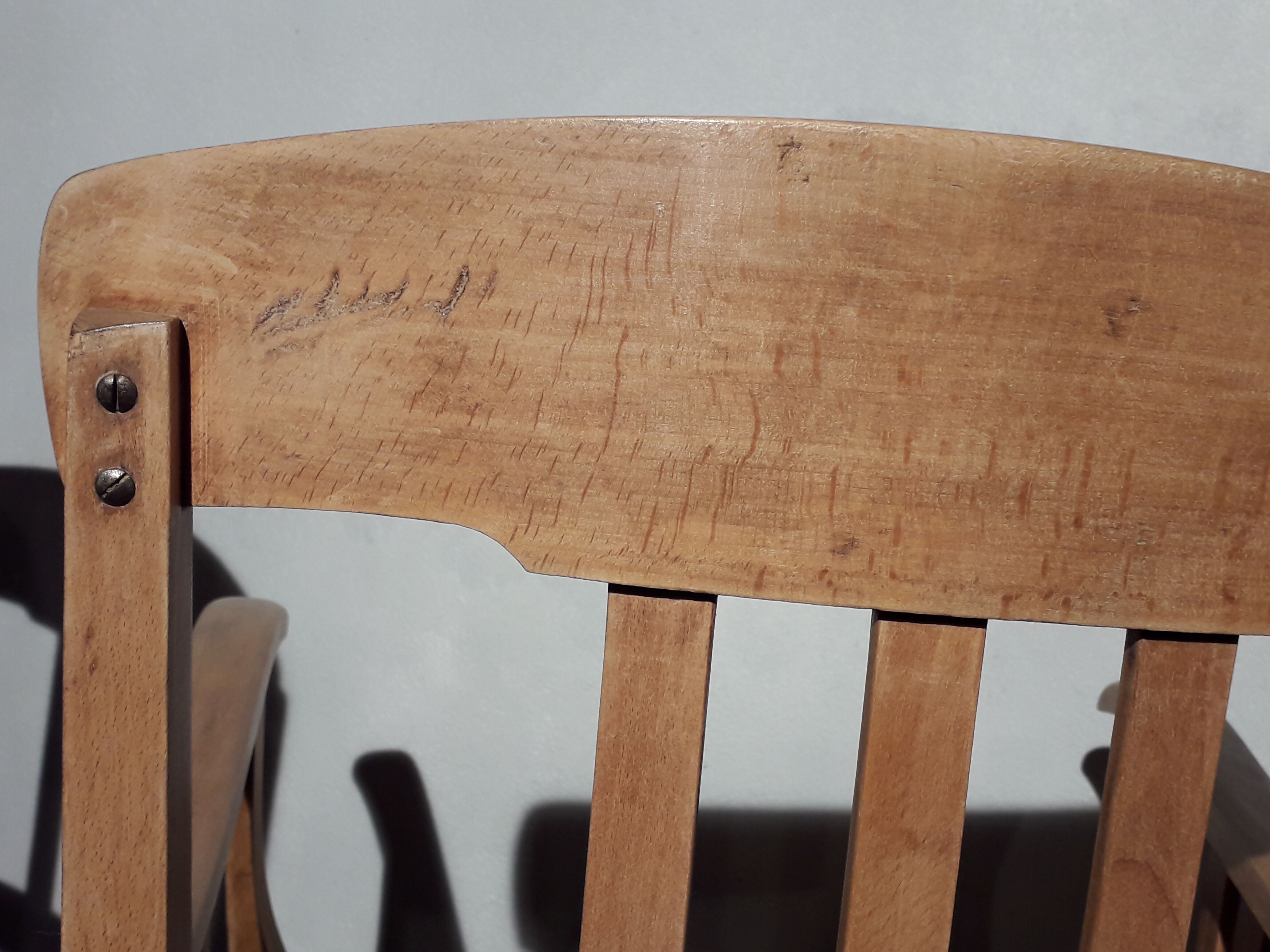 Wooden armchairs and canning