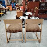 Pair of "Sled" chairs by Baumann in bent beech - Design 1960