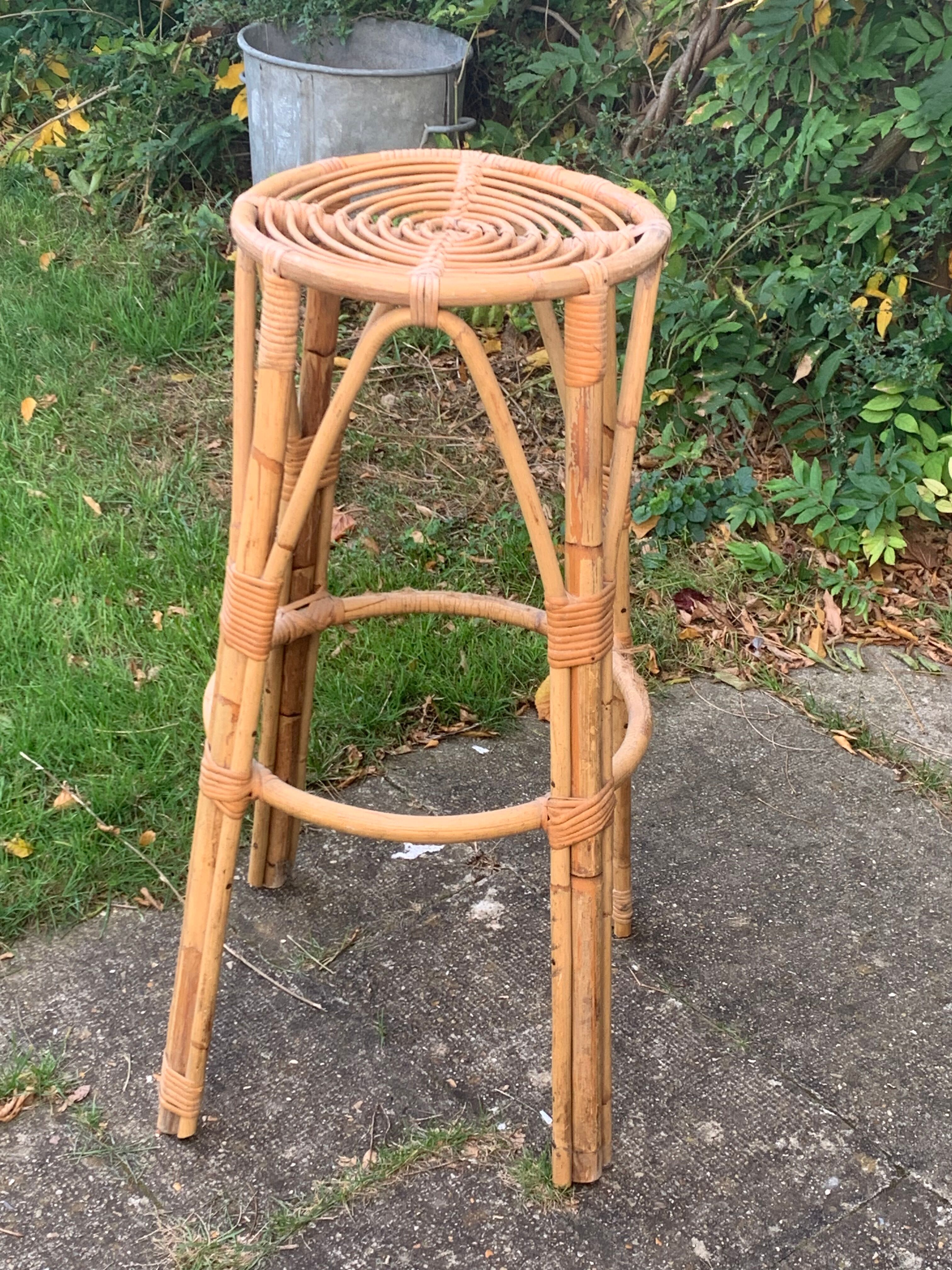 Vintage rattan bar stool 1960/70