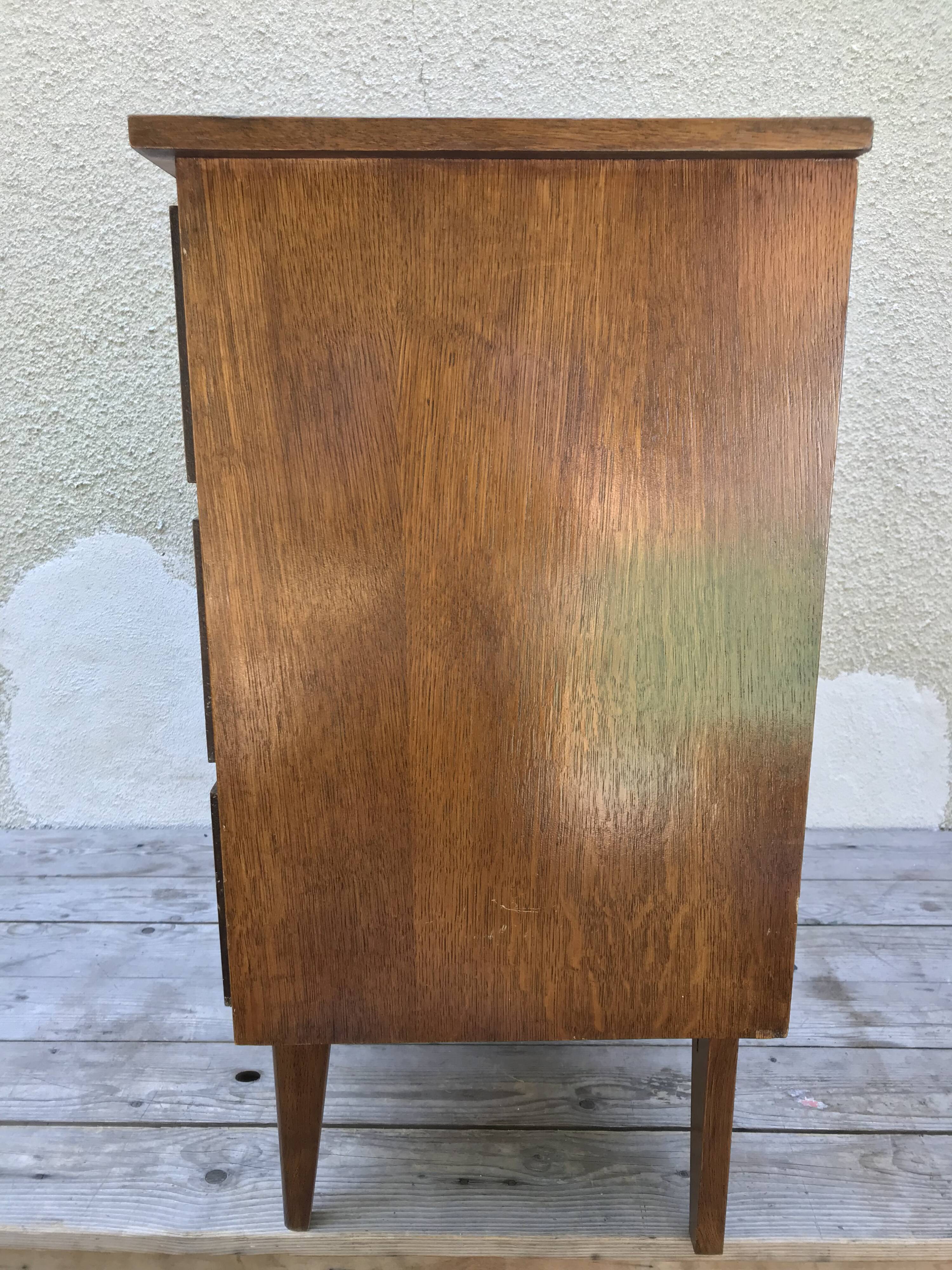 Chest of drawers wood feet compass 70