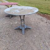 Pair of Cast Iron and Iron Garden Tables