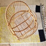 Vintage rattan armchair - adult basket chair from the 1960s