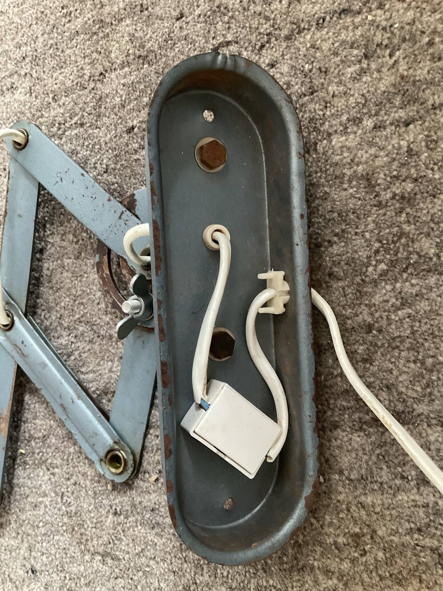 Industrial scissors wall lamp from the 1960s.