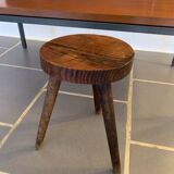 Vintage tripod wood farm stool