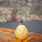 Pied de lampe en céramique craquelée jaune