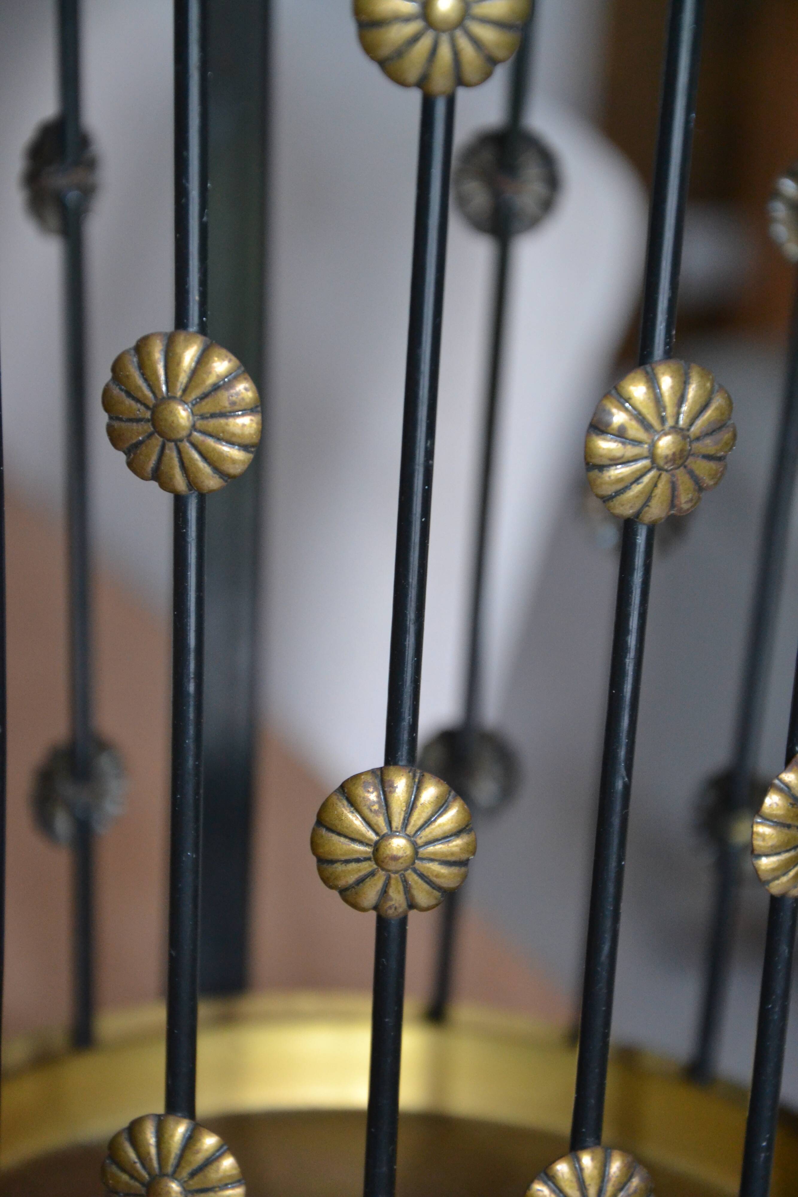 Metal, copper and brass Art Deco umbrella/plant stand.