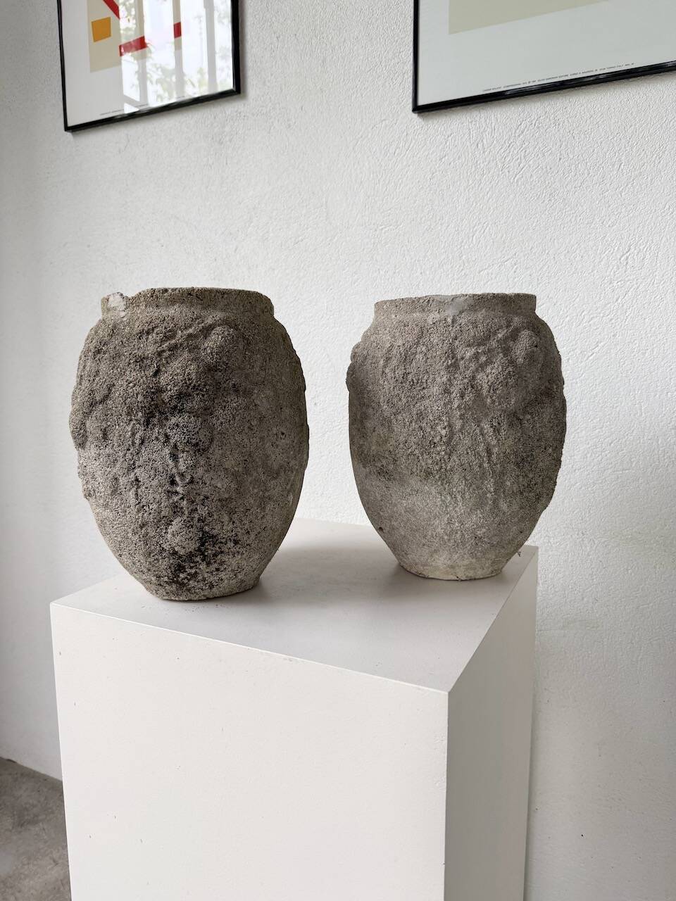Pair of cement planters, 1900