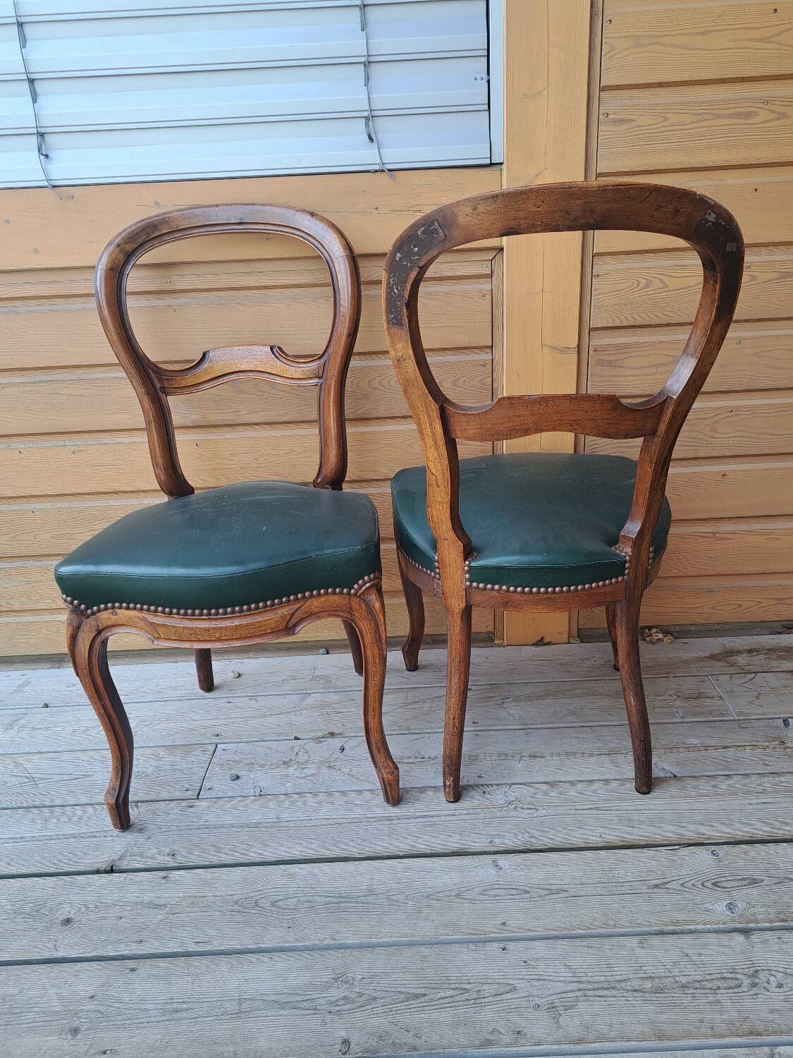 Pair of antique scroll chairs