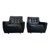 Set of 2 vintage individual seats/armchairs/club seats
